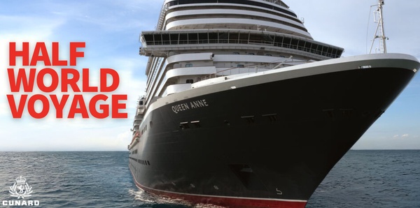 Cunard Half World Voyage Couples, ocean cruise and luxury holiday experience
